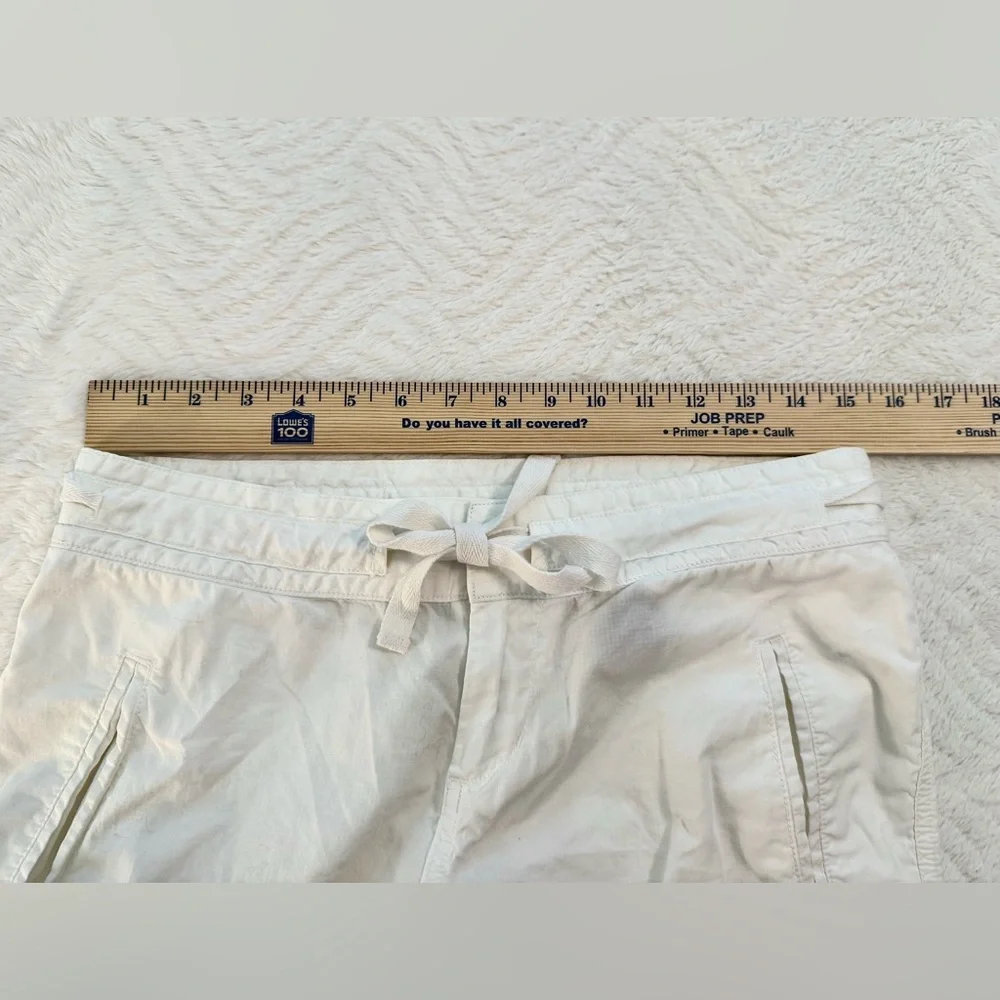 Norma Kamali White Cargo Capri Pants Womens Sz 4 100% Cotton Adjustable Y2K - Picture 10 of 12